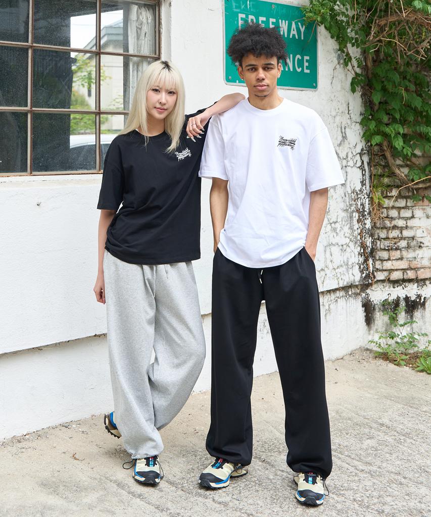 CREAM SODA LAB Air Banding Wide String Pants Black