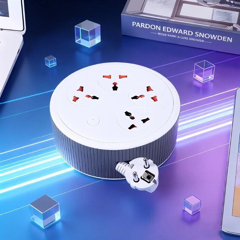 Universal Socket Power Strip – Portable Extension Cord with 2-Meter Cable, EU Plug
