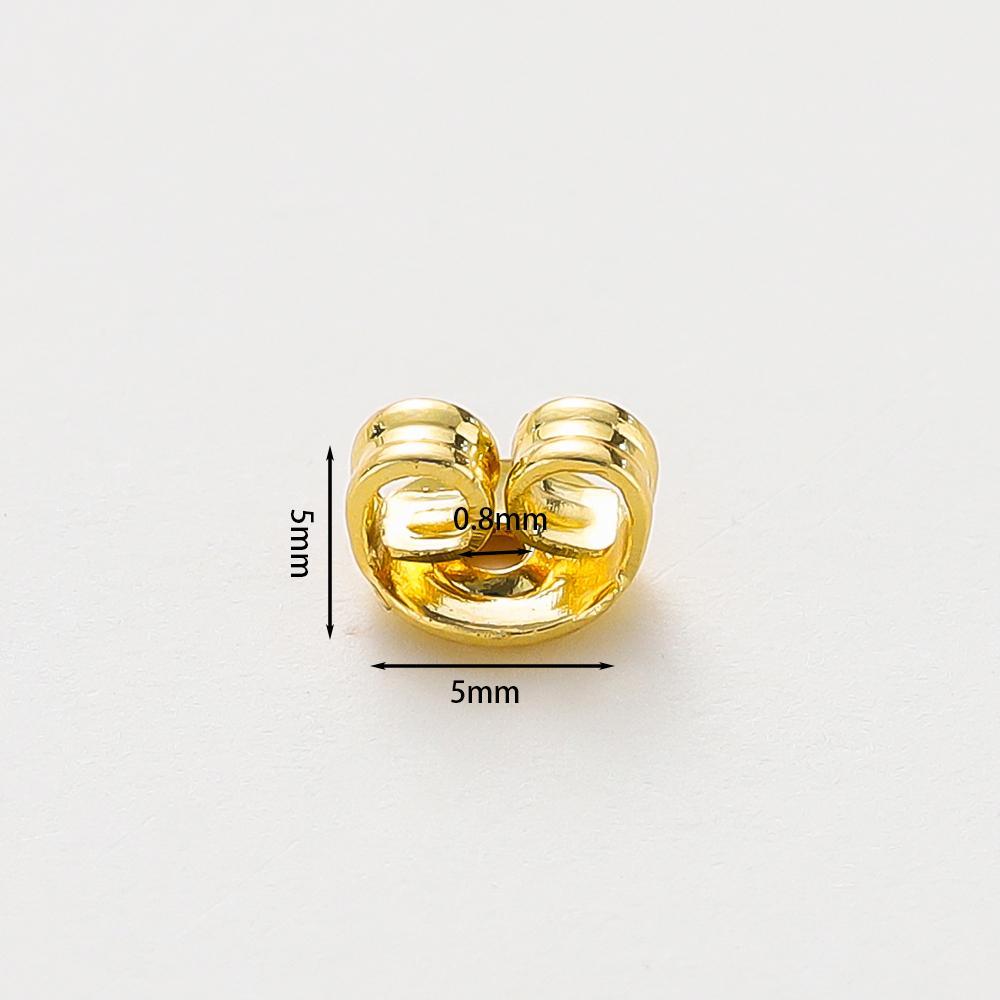 50pcs/lot 14k 18K Gold Earing Back Stoppers Earing Plug Studs Base Setting For DIY Fashion Jewelry Making Accessories Supplies
