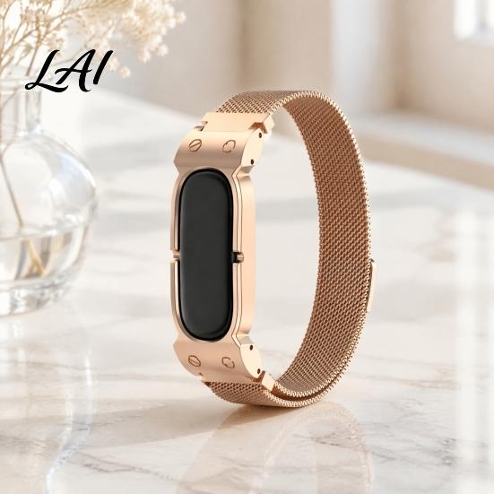 Металлический ремешок из нержавеющей стали для Fitbit Air Band, регулируемый, сменный, магнитный, удобный, дышащий, противопотливый, без экрана