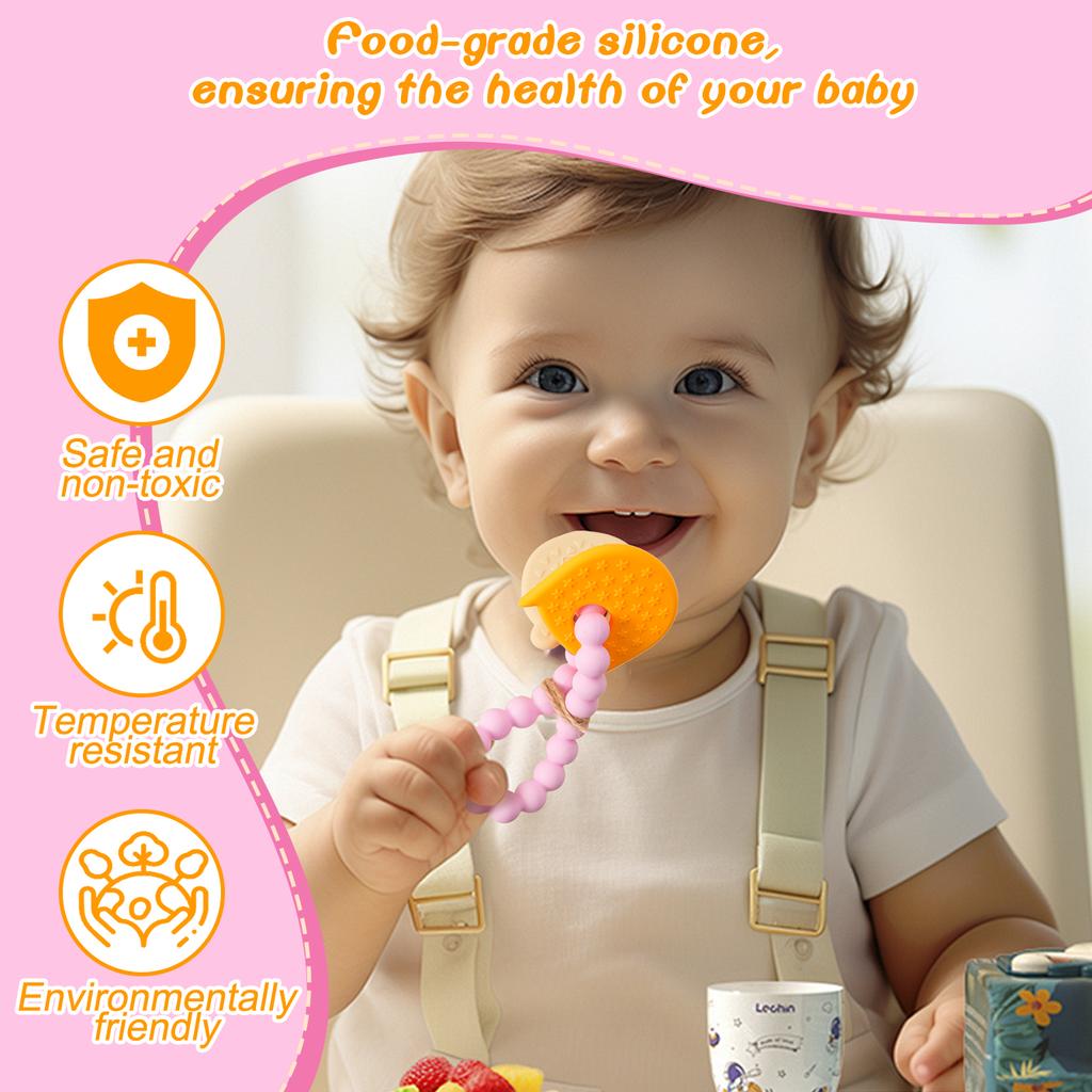 Цветной детский силиконовый прорезыватель для зубов, детская игрушка, жевательная игрушка в виде мультяшного животного, детские игрушки, прорезыватели для зубов, браслеты без содержания бисфенола А, детские аксессуары