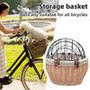 Bicycle Storage Basket Large Capacity Universal Easy To Install Handwoven Pet Seat Front Handlebars Carrier Bike Accessories