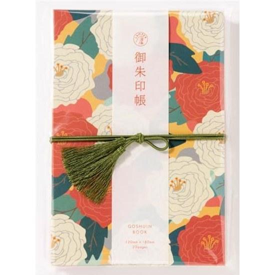 Iroha Publishing Goshuincho Shuinchou Lamper Botan Accordion Style Tassel Kyoto Hosho Paper Washi Simple LSS-03