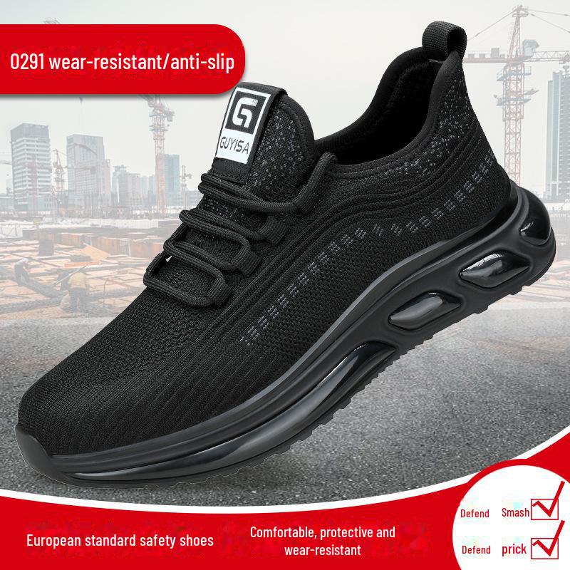 Мужские легкие защитные ботинки со стальным носком — защита от ударов и проколов, вращающаяся пряжка для осенне-зимних строительных работ