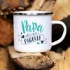 Outdoor Water Cup Best Dad In The World French Print Enamel Mug Drink Milk Coffee Cups Camping Mug Festive Birthday Gift for Dad