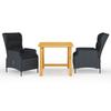 VidaXL 3-Piece Garden Dining Set Table and Patio Dining Chairs Outdoor Dining Furniture Living Room 3068725
