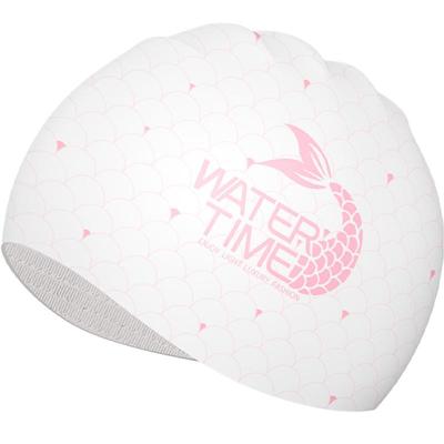 Водоплавающая Силиконовая Шапочка для Плавания WATERTIME с Принтом Русалки для Длинных Волос