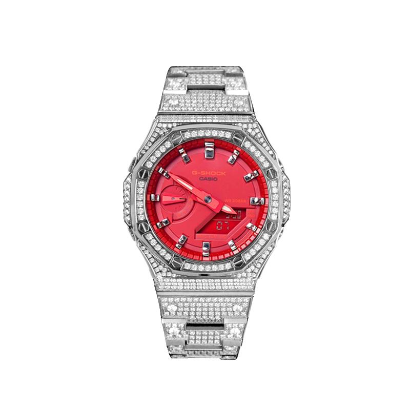 Casio Мужские часы Red Series GA-2100-4A с жидкокристаллическим и аналоговым двойным дисплеем(Watch8--)