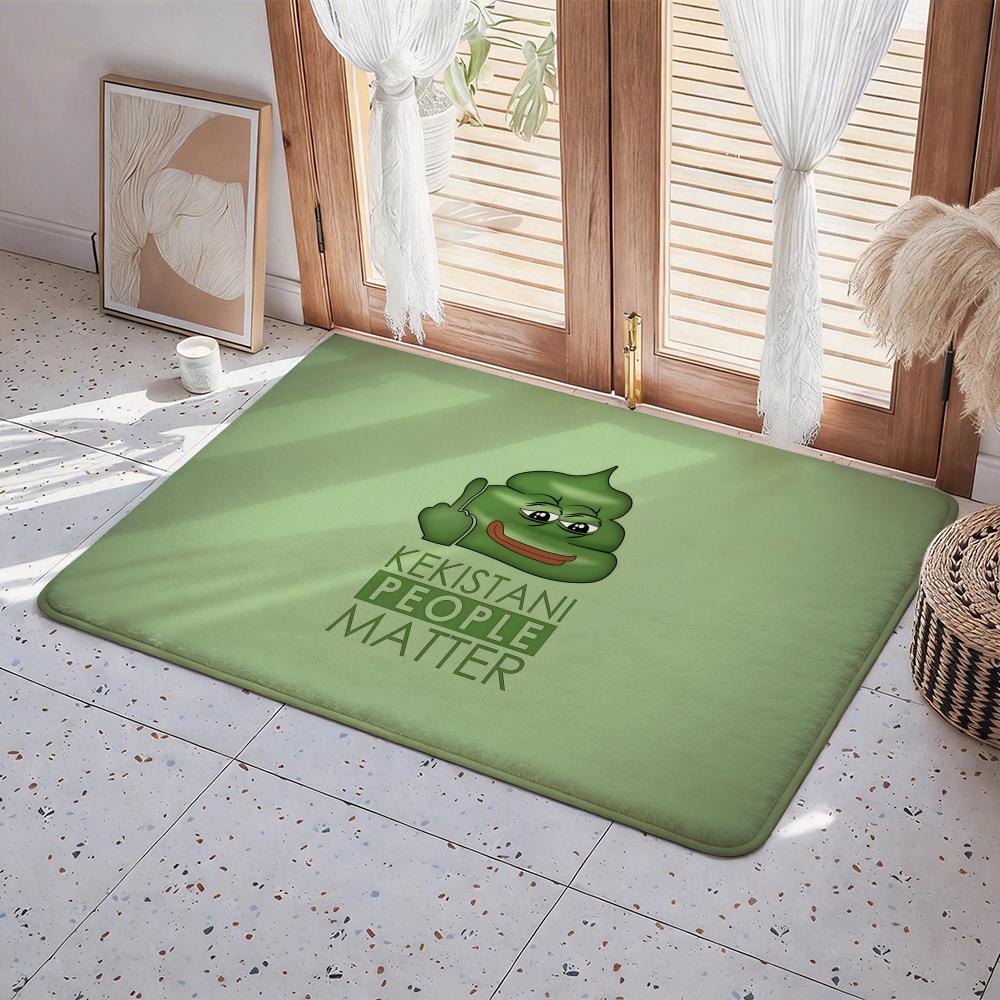 P Pepe The Frog Floor Mat Eco Flannel Doormat Non Slip Odorless Indoor Floor Rug Soft Short Plush Home Mat