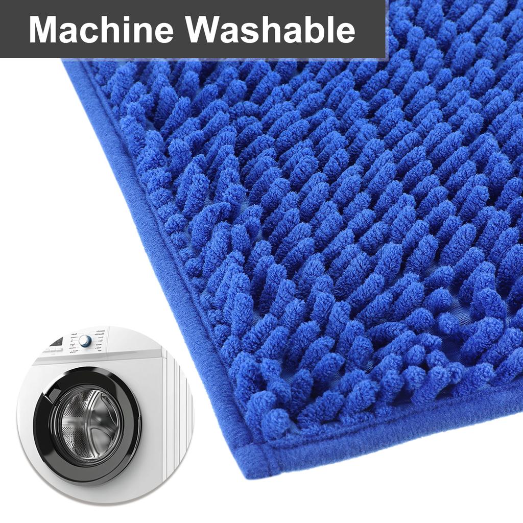 Bathroom Rug Non Slip Machine Washable Bath Mat, Soft and Absorbent Chenille Bath Mat Rug for Bathroom, Bedroom, Kitchen