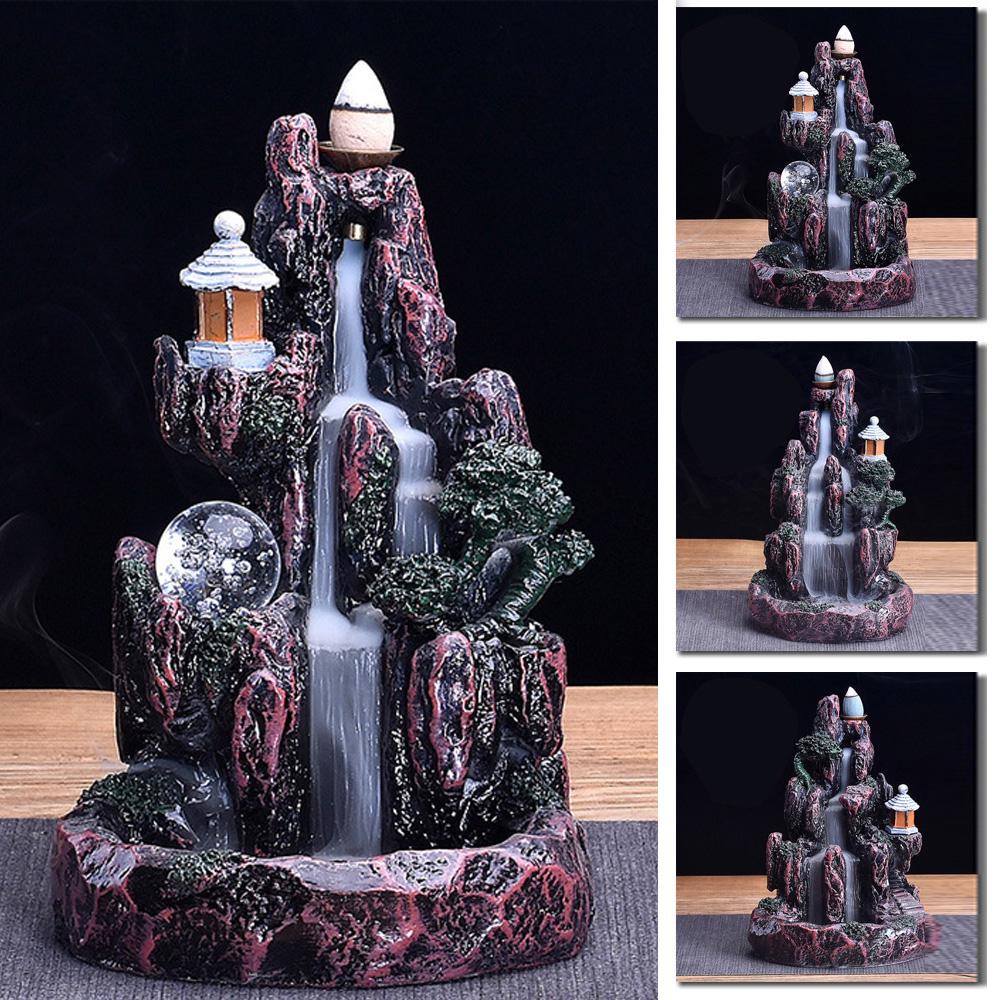 Искусственный горный дым из смолы, водопад, курильница с обратным потоком, держатель для курильницы