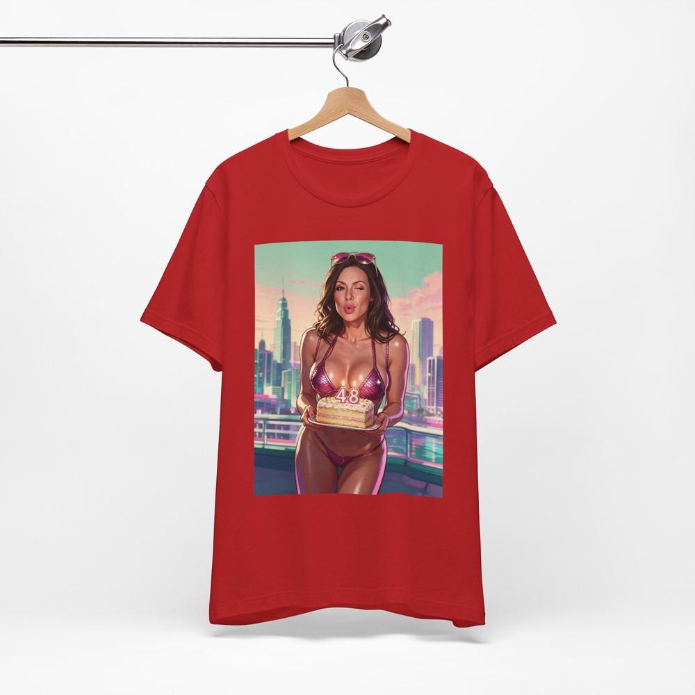 Футболка с принтом Kendra Lust Bikini Birthday Pinup | Футболка Streetwear с графикой GTA 6