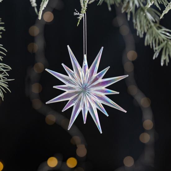 Рождественское украшение Снежинка Олень Птица Дизайн сосульки Сверкающее подвесное украшение Праздничный сезон Домашний декор