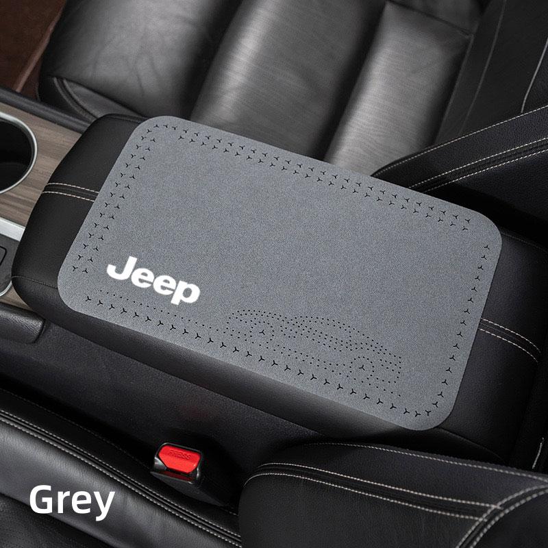 AIY5 Car Armrest Box Mat Soft Case Center Console Box Pad Mat For Jeep Grand Cherokee Wrangler JK Gladiator Compass Renegade Patriot