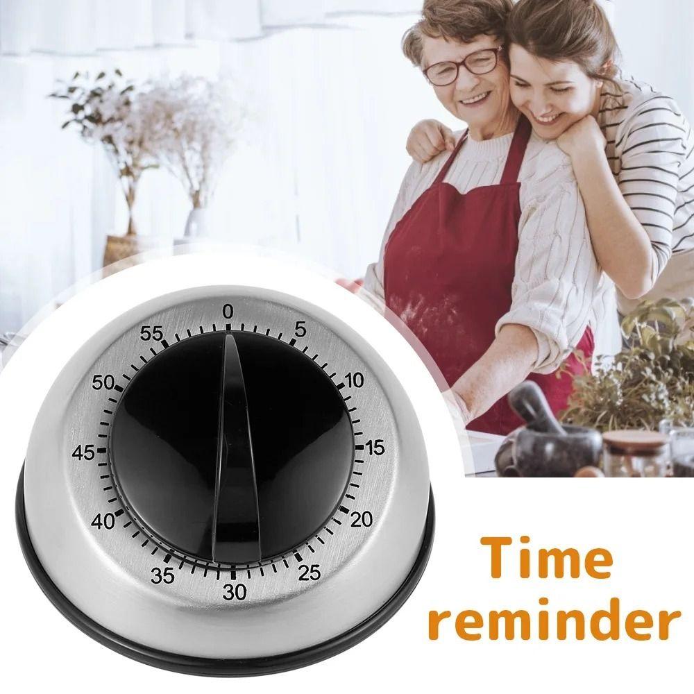 Mechanical Wind Up Cooking Baking Timer Stainless Steel Time Reminder Countdown Timer Classroom