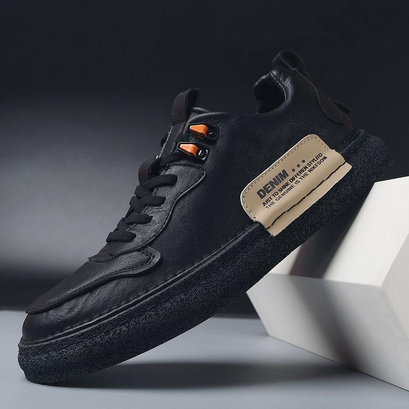 Мужские кожаные повседневные кроссовки