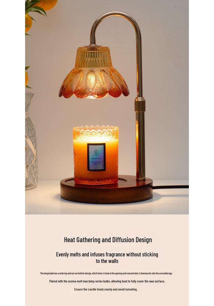 Retro Glass Aromatherapy Wax Melt Lamp - Flameless Scented Bedroom Night Light Desk Decor