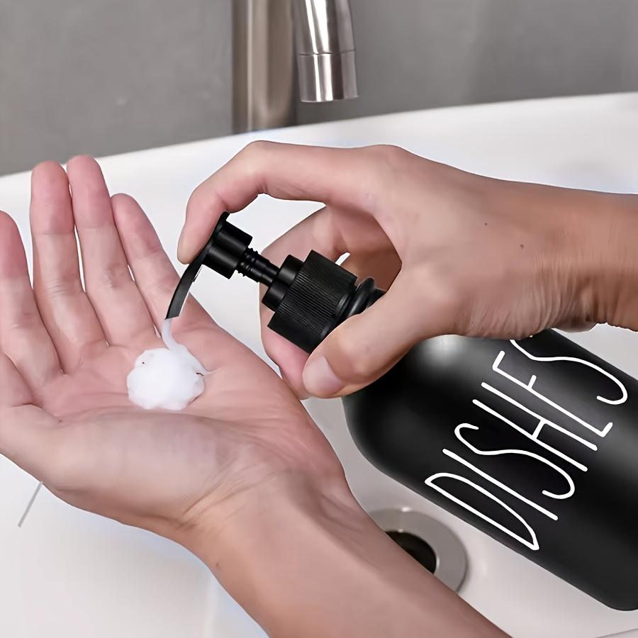 Soap Dispenser Bottle with Trays, Bamboo Lid Soap Bottle with Anti-Rust Pump, Hand Dish Soap Dispenser for Kitchen, Shampoo