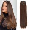 20 Inch Women's Four Piece Straight Hair Extension Wig with BB Clip Synthetic Heat-resistant Wig Naturally Suitable for Daily Wear