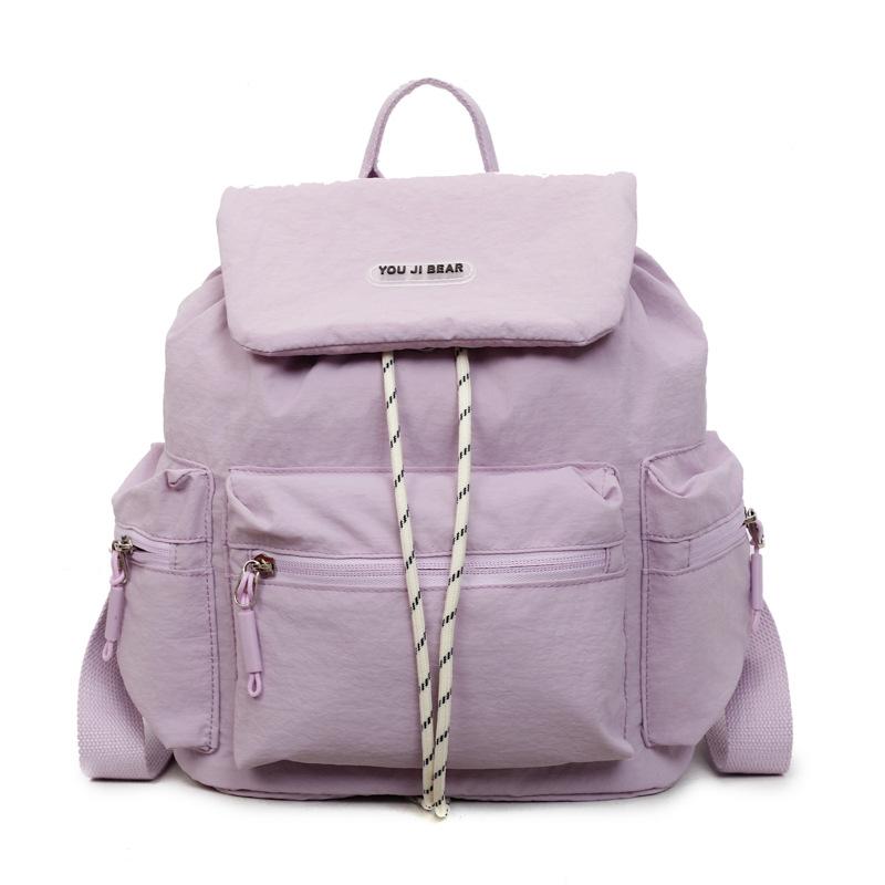 Women Casual Backpacks Large Capacity Nylon Shoulder Bag College Student Schoolbags Solid Lightweight Mochilas