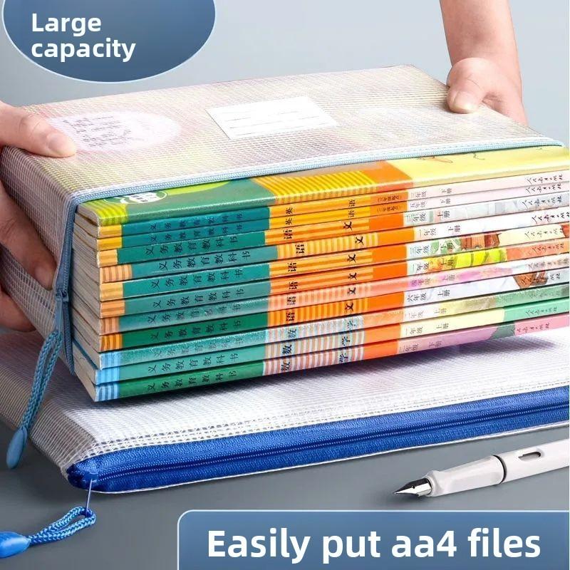 10PCS Zipper Mesh Bags A4/A5 Plastic Zipper Bags For Organizing Zipper Mesh Bags Waterproof Clear Travel Bags Office Supplies Document