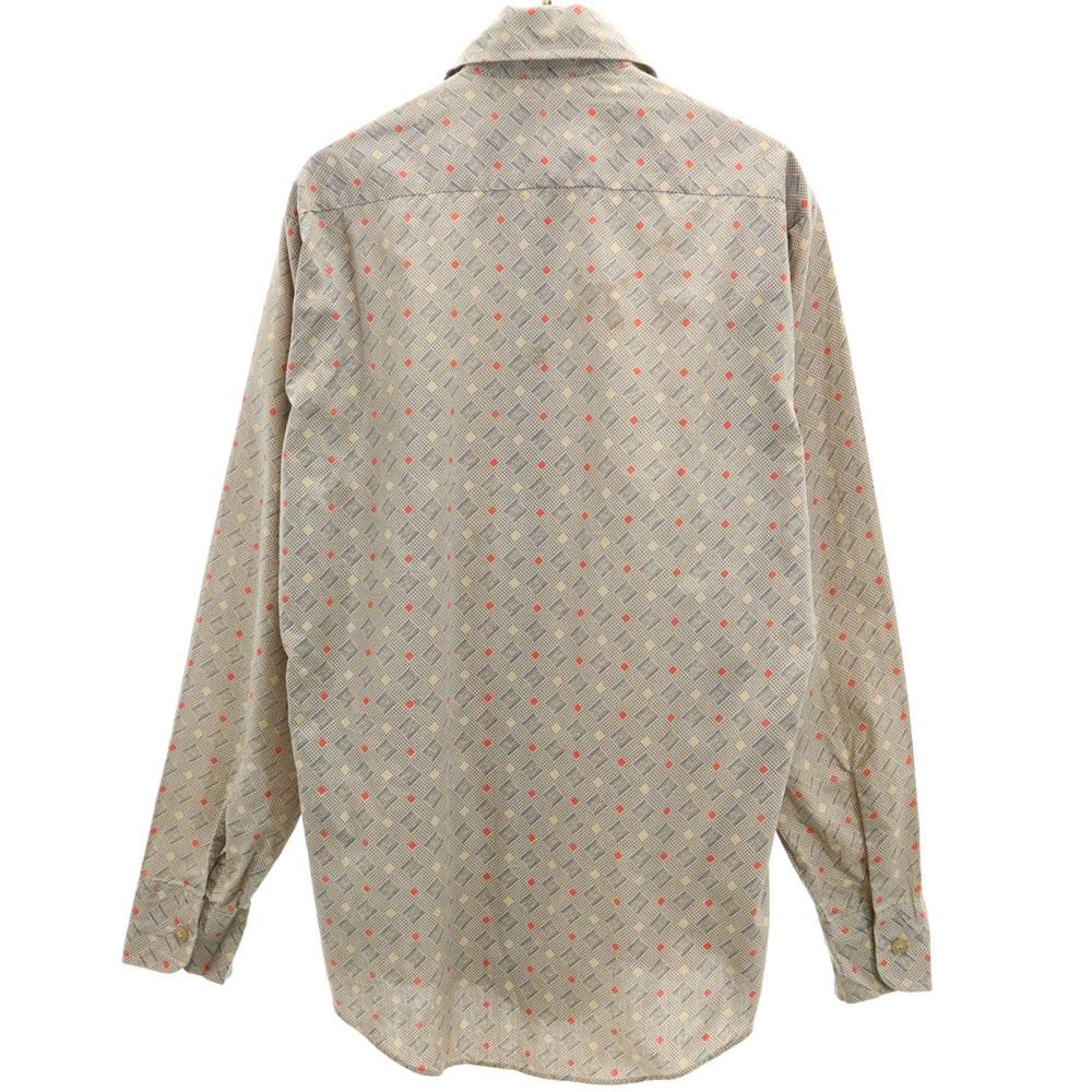 Vintage 70-е Комбинезон с ручкой Рубашка с длинным рукавом S бежевый Пожилой Мужской Б/У