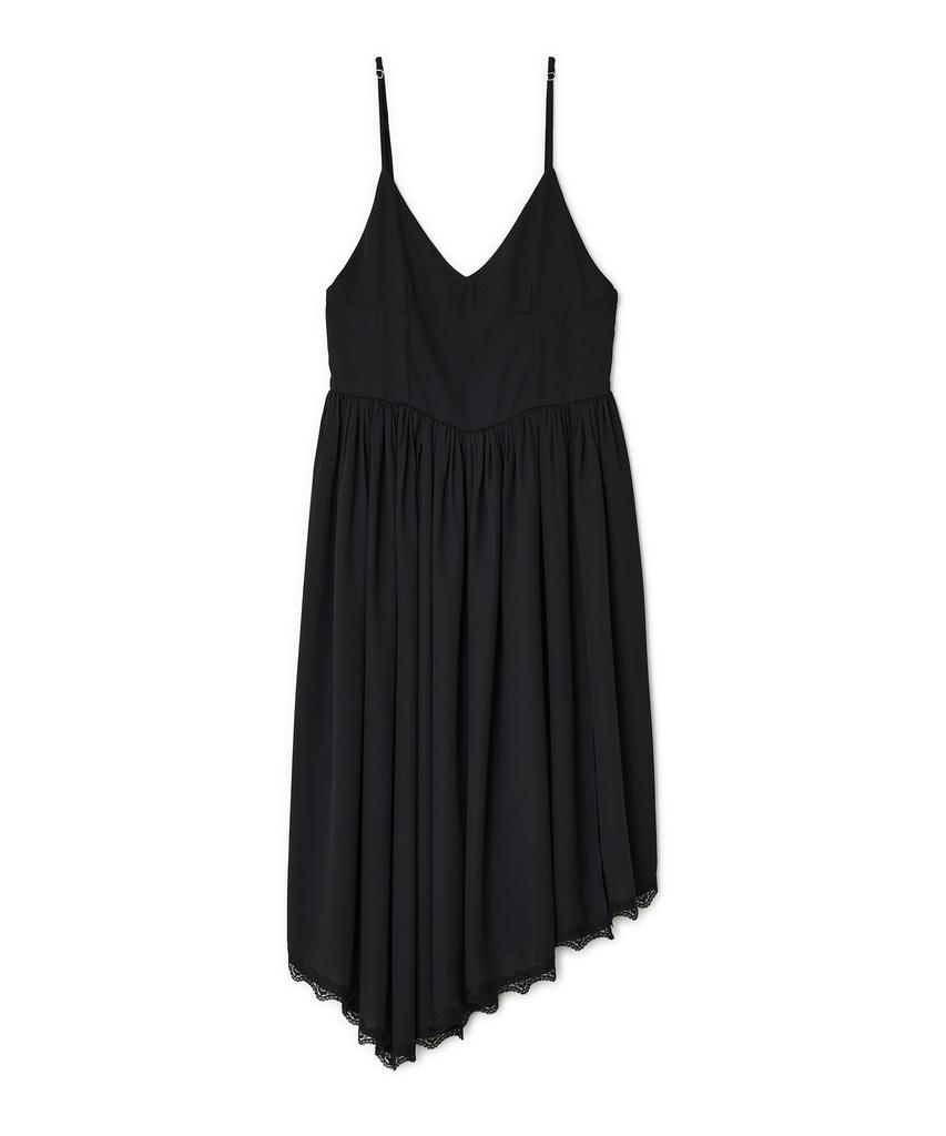Sunburn Project Lace Layered Shirring One-Piece, Black