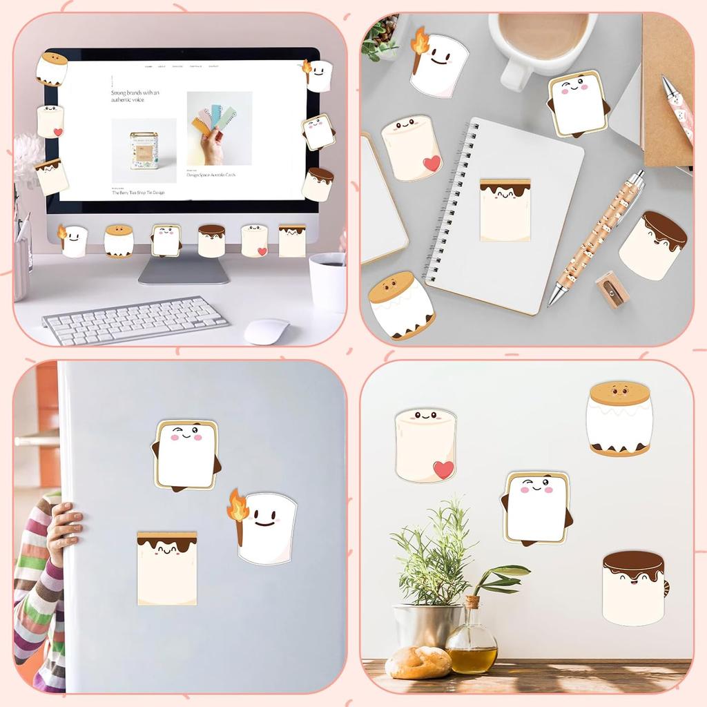 30 Sets S'More Marshmallow Appreciation Gifts Bulk 30 pirational Marshmallow Ballpoint Pens 30 S'Mores Sticky Notes Pads Employee Appreciation Gifts