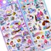 4 шт. Кавайные наклейки Sanrio 3D-рельефные Киннаморолл Моя Мелоди Кристальные наклейки Водонепроницаемые Милые Мультяшные Желейные Наклейки Игрушки Подарки