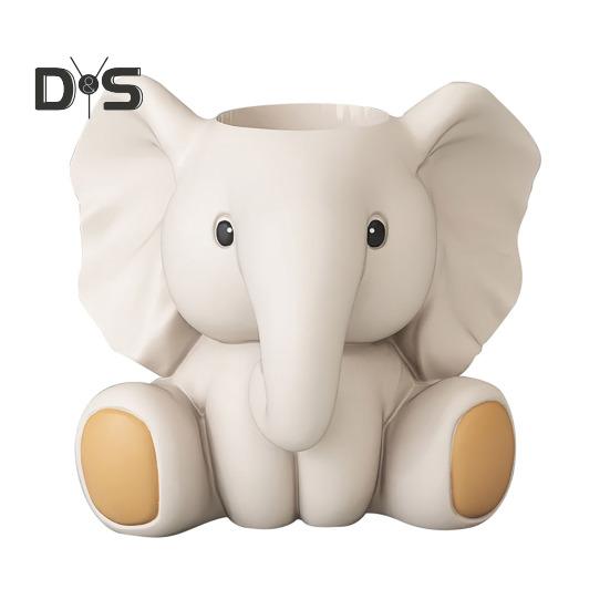 Elephant Pen Holder Fading-resistant Resin Desk Organizer Multifunctional Office Decor Perfect Desk Accessories
