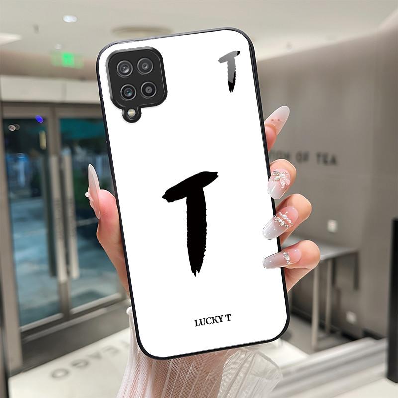 Чехол для телефона Samsung A 12 M12 F12 Чехол со счастливыми инициалами для Samsung Galaxy A12 M F 12 Закаленное стекло Мягкий ТПУ Funda