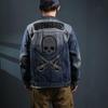 Xintang Men's Rhinestone-Studded Denim Jacket - Plus Size, Heavy Embroidery, Loose Fit Outwear