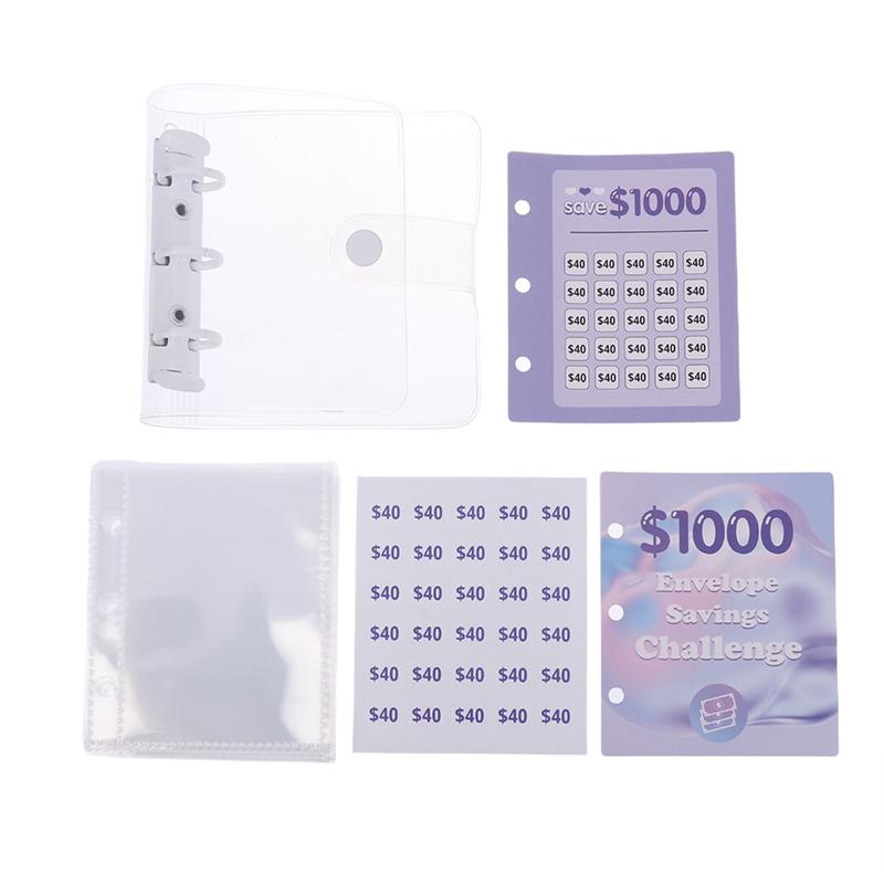 Папка-переплет для экономии денег на $150/300/500/1000 Папка-переплет для сбережений Мини-папка для хранения наличных денег Бюджетная книга Конверт для экономии денег Блокнот