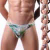 Men Beach Coconut Tree Print Underpants Mesh Breathable Low Waist Briefs