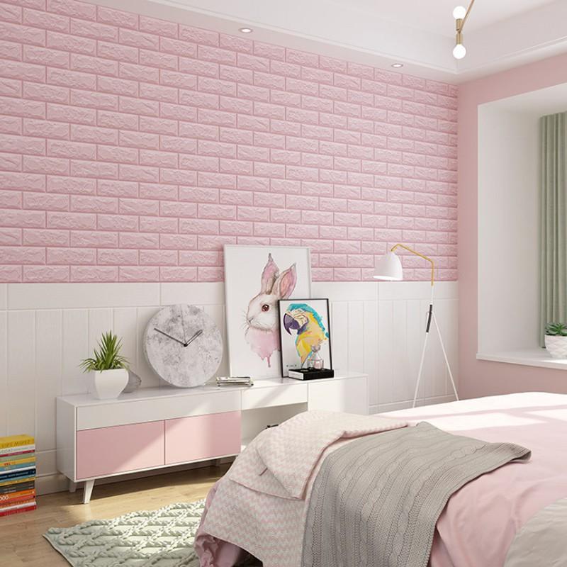 70cmx1/2/3/5/10m Brick Pattern Wall Sticker Decoration PVC 3d Wallpaper Waterproof Wall Sticker for Children's Room Home Bedroom