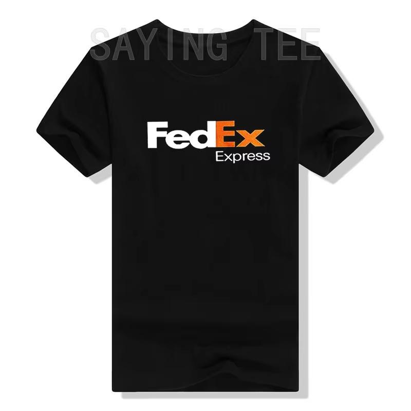FedEx Унисекс Модная футболка с коротким рукавом и круглым вырезом Графические футболки Повседневная для мужчин Женщин Забавные блузки Хлопок Рабочая одежда Подарки