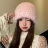 Шапка женская осенне-зимняя, новая, милая и симпатичная, большая окружность головы, шерстяная шапка, защита ушей, теплое лицо, маленькая вязаная холодная шапка