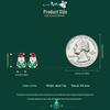 Yinziyun 925 Sterling Silver Luminous Santa Claus Stud Earrings - Trendy European & American Christmas Gift.