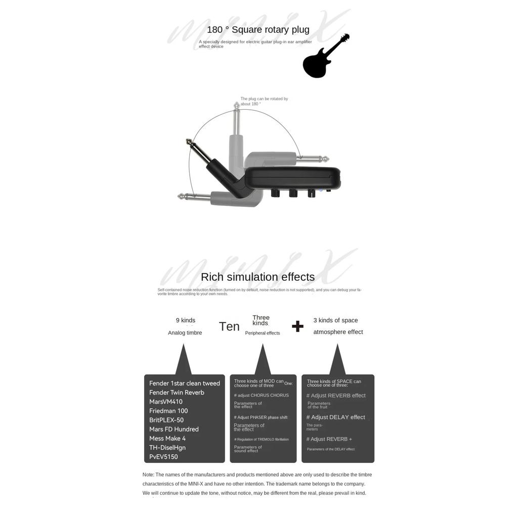 MINI-X Pro Studio Headphone Amp | 9 Guitar/Bass Amp Sims W/ 100hrs Playback | USB-C Recharge & Hi-Res Certified