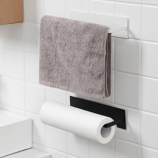 Держатель для рулона бумаги, вешалка для полотенец, прочная несущая способность, устойчивая к ржавчине, простая установка, не требующая перфорации, подвесная полка для хранения