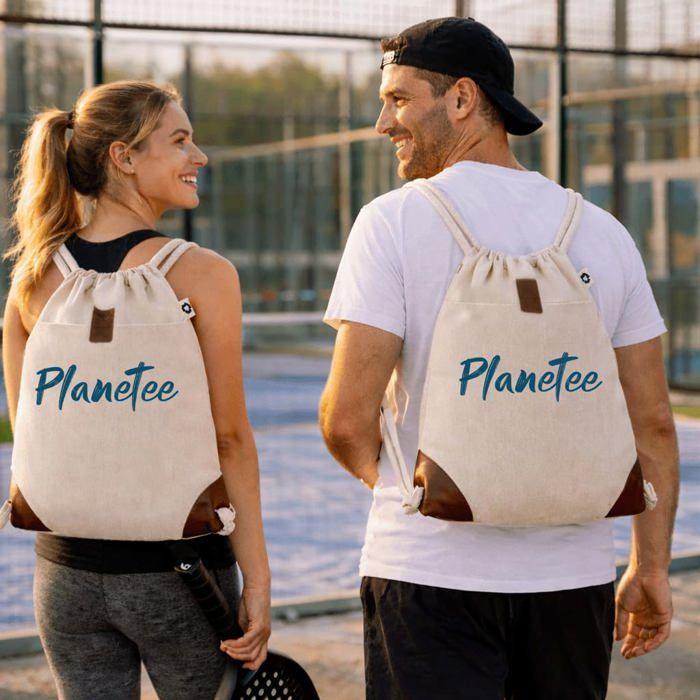 Sac à dos - PLANETEE - Smash Padel Urbain Homme - 50% coton recyclé - ~8 L - Fermeture cordelettes