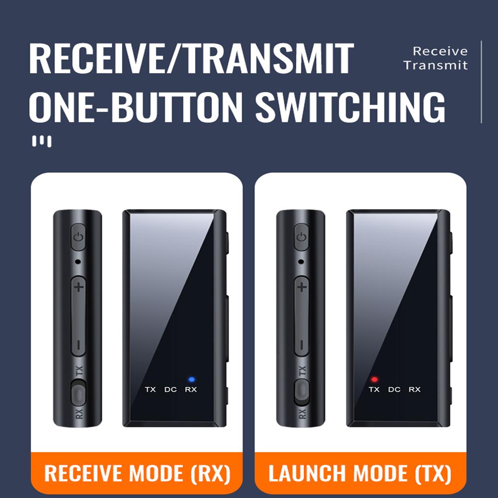 2 в 1 Bluetooth 5.4 аудио приемник передатчик 3,5 мм AUX Dongle стерео музыкальный беспроводной адаптер поддержка TF карты для ТВ ПК автомобильный комплект