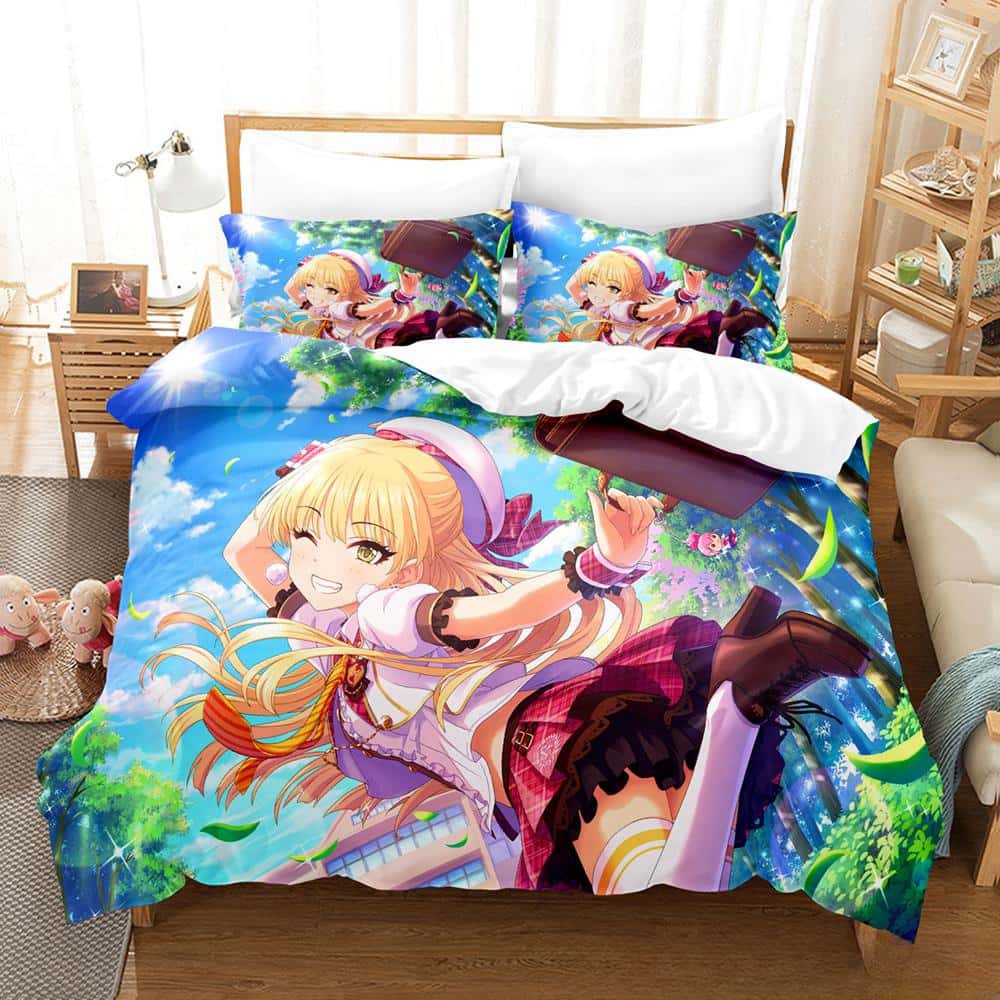 Модный 3D-принт Аниме Кавайные Девочки The Idolm@Ster Комплект постельного белья Односпальный Полуторный Двуспальный Queen King Размер Комплект постельного белья для спальни Пододеяльник Комплекты