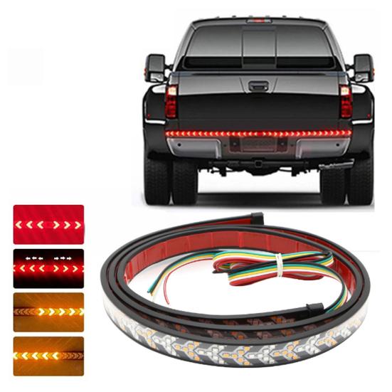 Светодиодная лента заднего фонаря Гибкая водонепроницаемая светодиодная лента для задней двери с указателем поворота, стоп-сигналом, последовательными янтарными и красными огнями для грузовиков, прицепов