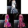 Summer Polyester 3d Effect Print Vneck Midi Dress For Office Chic Women