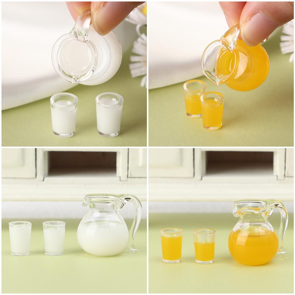 Toys Lemon Water Orange Juice Coffee Milk Miniature Drinks Jug Cup Drinking Model Doll Accessories