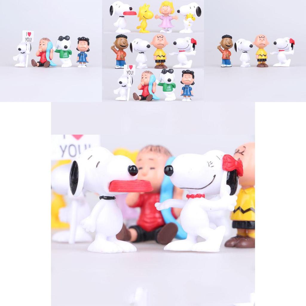 Очаровательный набор из 12 фигурок Peanuts Чарли Браун Снупи Люси Франклин для украшения торта