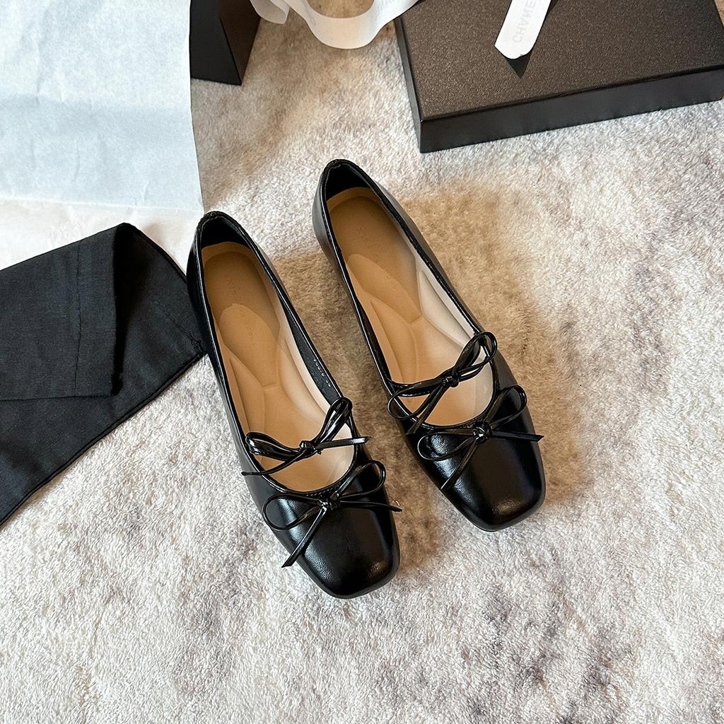 796-5 Silver Inner Height-increasing Single Shoes Women's New Square Head Light Mouth Bow French Mary Jane Fashion Single Shoes