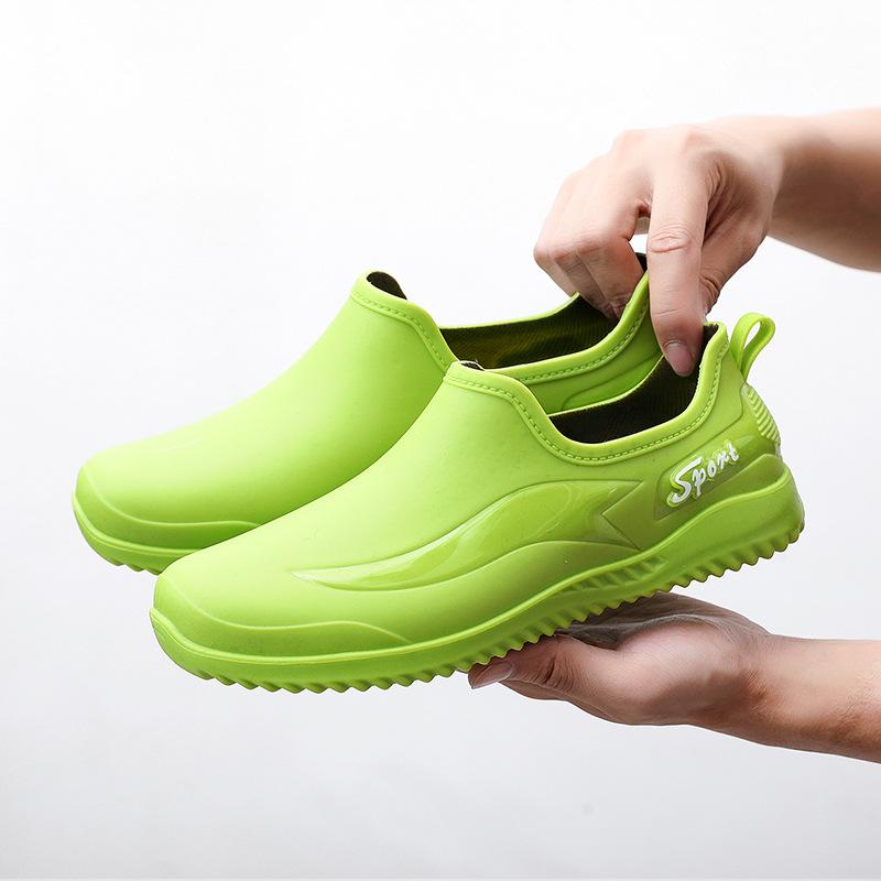 Low-top Rain Shoes, Water Shoes for Men and Adults, Warm and Waterproof Shoes, Shallow-mouth Overshoes, Non-slip Short Work Rubber Shoes