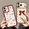 Милый чехол с принтом в виде мультяшных бантиков для iPhone 17 Pro Max Ударопрочный мягкий силиконовый бампер-чехол для iPhone 16 15 Pro Max 14 13 11 16E 17E